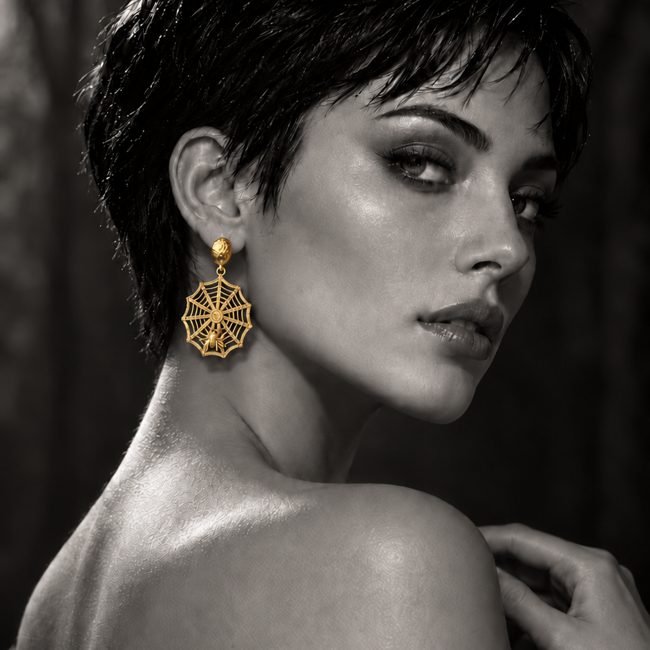 ARACHNE — Spiderweb Earrings