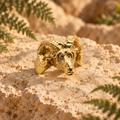 Aries — Adjustable Ram Ring in Gold-Plated Bronze