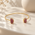 Rubra — Bracciale rigido in agata rossa