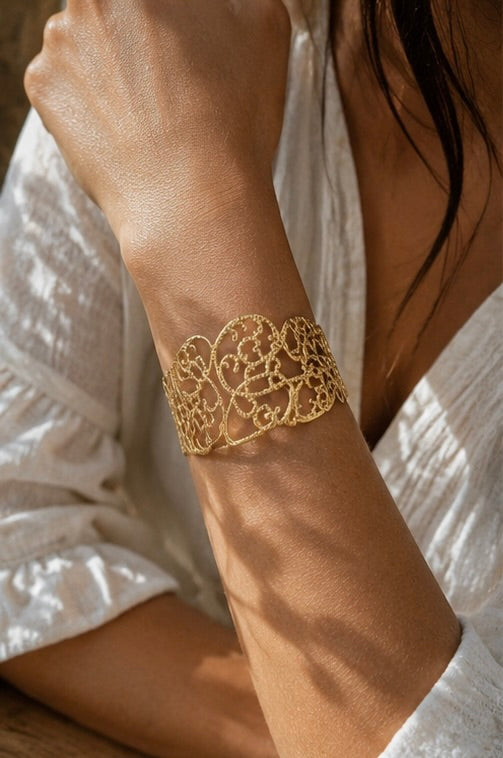 Lacis — Gold Filigree Cuff Bracelet