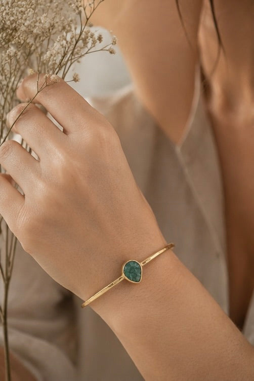 Viridis — Agate Green Bangle