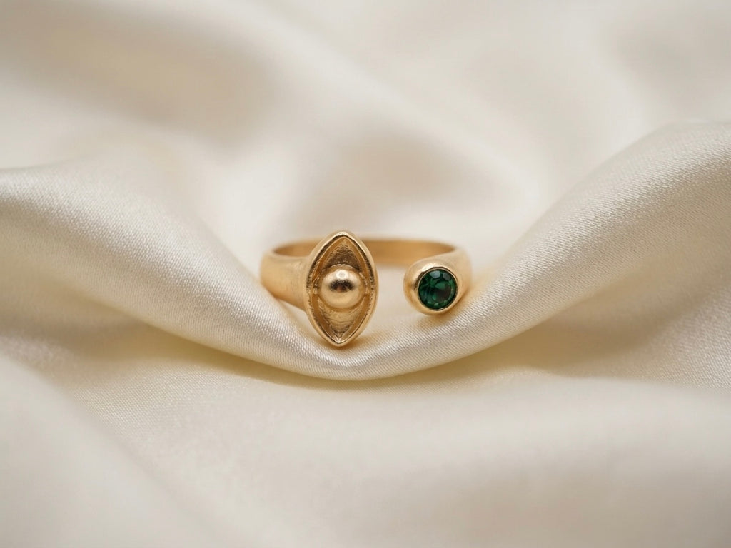 Oracle — Bague Œil Cristal Vert OREPLINE