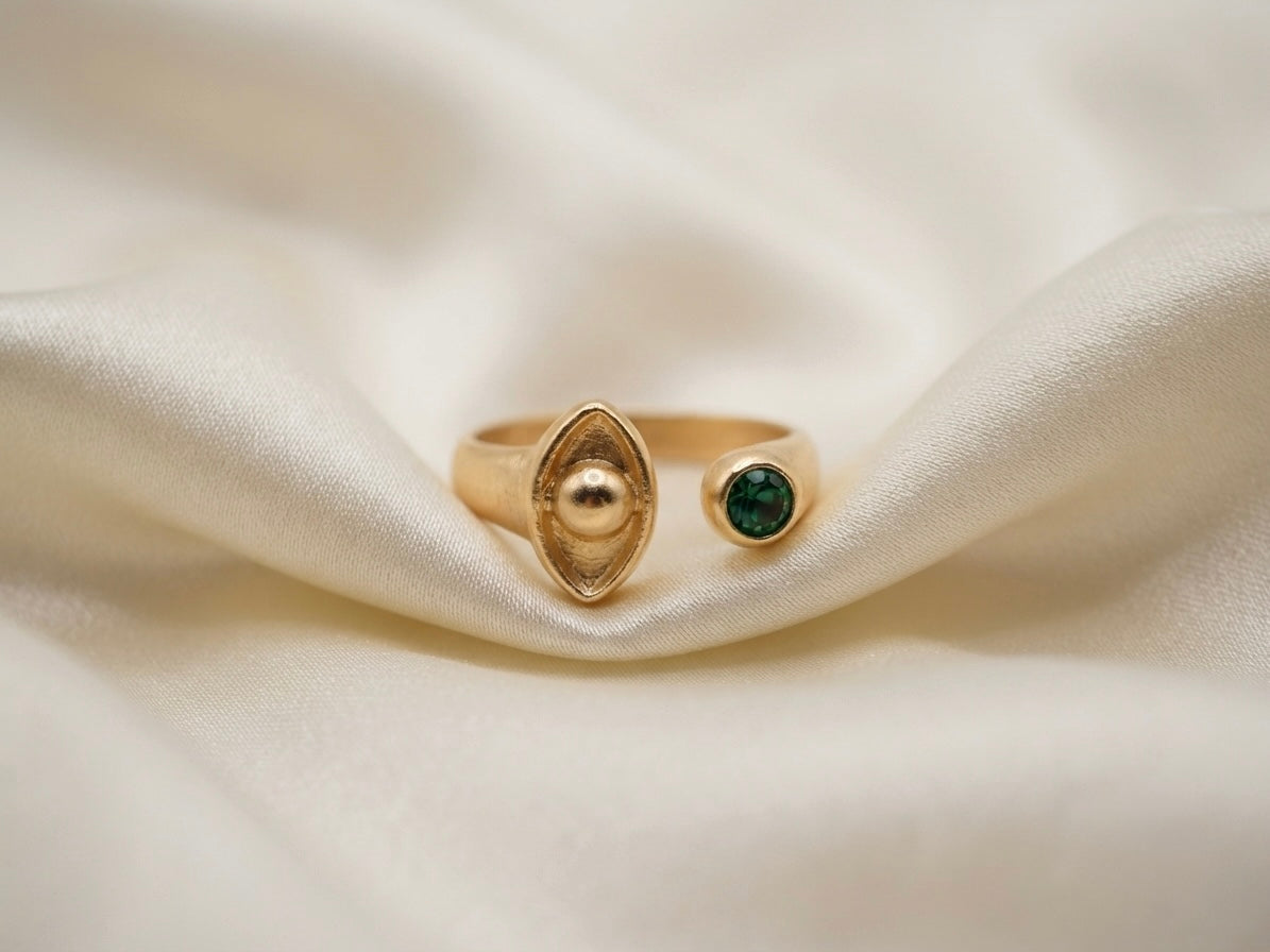 Oracle — Bague Œil Cristal Vert OREPLINE