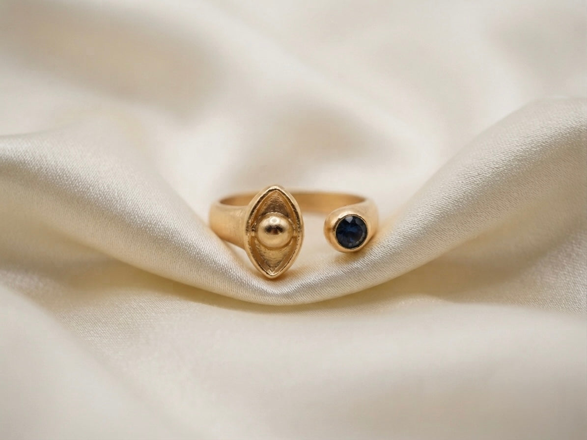 Oracle — Bague Œil Cristal Bleu OREPLINE