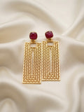 Kairos — Boucles d'Oreilles Rectangle Agate Rouge OREPLINE