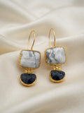 Équinoxe — Boucles d'Oreilles Howlite & Labradorite OREPLINE