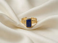 Volta — Bague Lapis Lazuli dorée ajustable OREPLINE