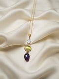 Triora — Collier Trois Pierres Nacre Quartz Vert Améthyste OREPLINE