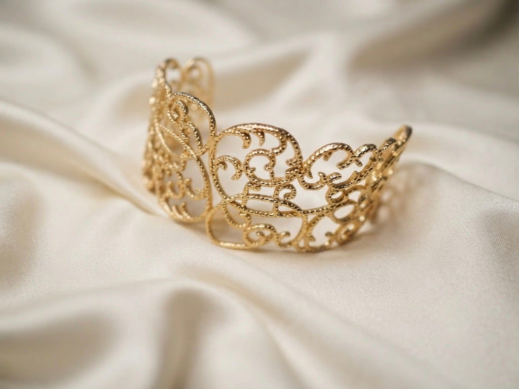 Lacis — Manchette Filigrane Dorée bronze plaqué or OREPLINE