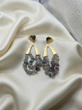 Fluora — Boucles d’Oreilles Fluorite Naturelle Bronze Doré OREPLINE