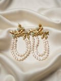 Hera — Boucles d’Oreilles Couronne Turquoise Arizona et Perles Nacre OREPLINE