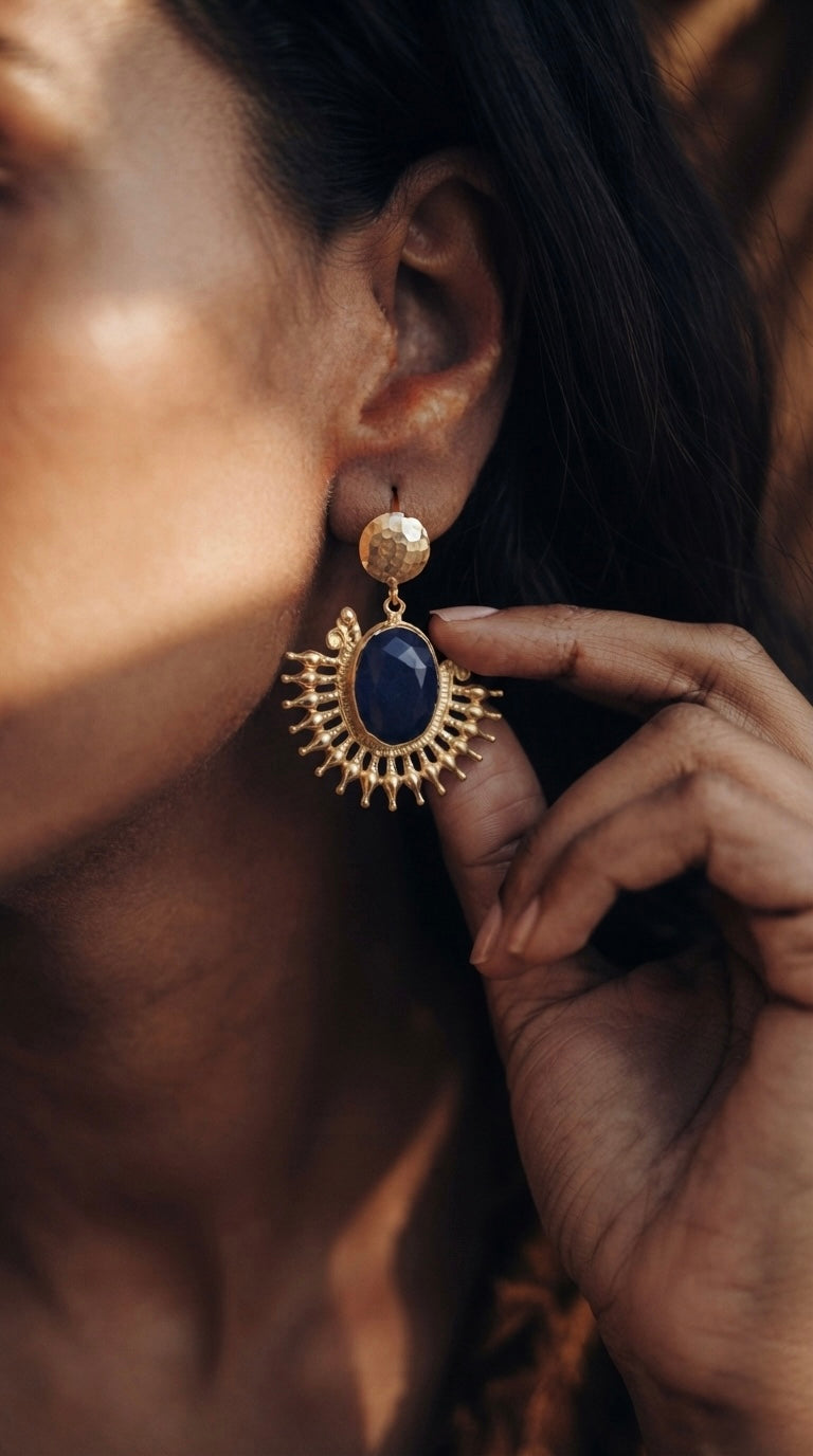 Aura — Sun Blue Quartz Earrings
