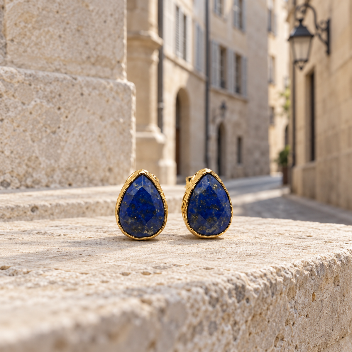 Larme — Stone Drop Earrings