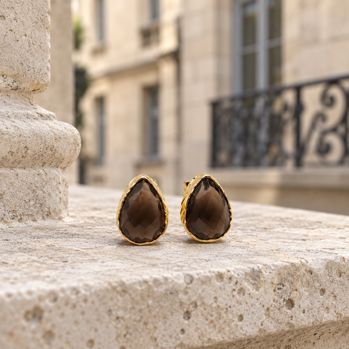 Larme — Stone Drop Earrings