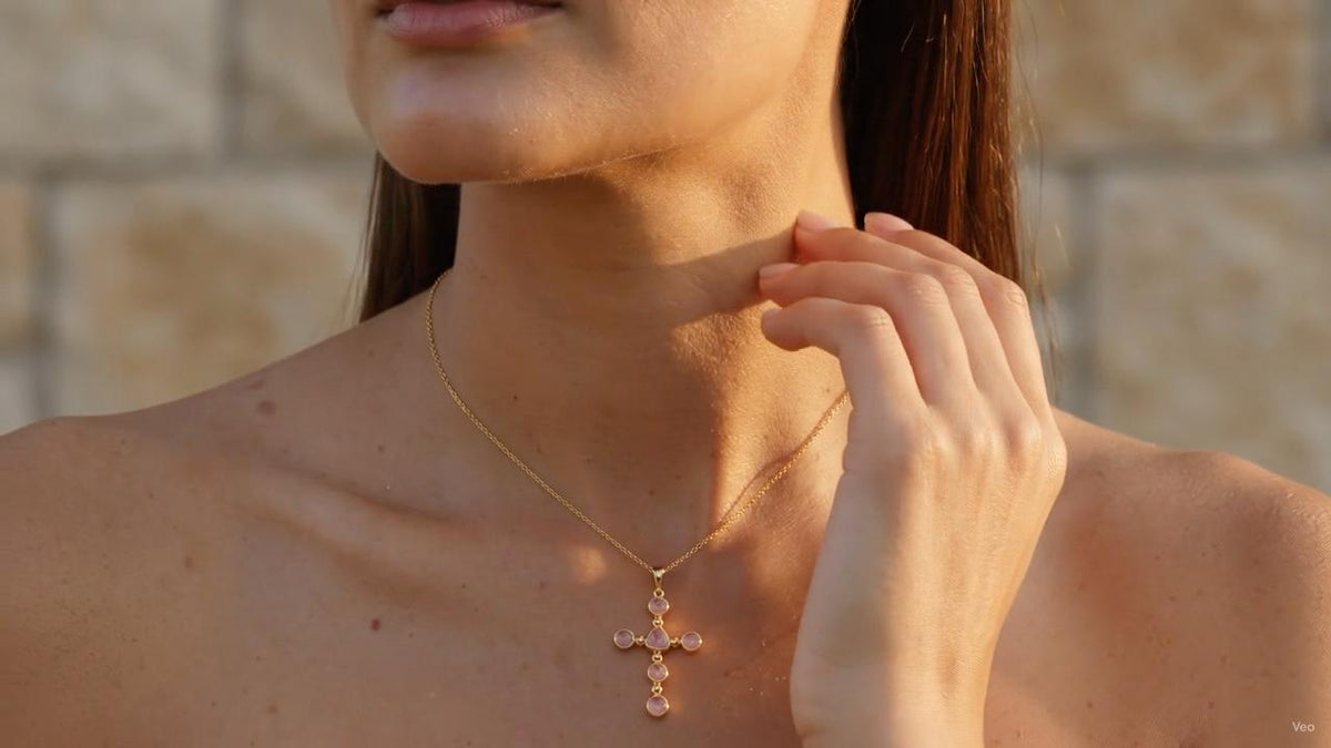 Blush — Rose Quartz Cross Necklace