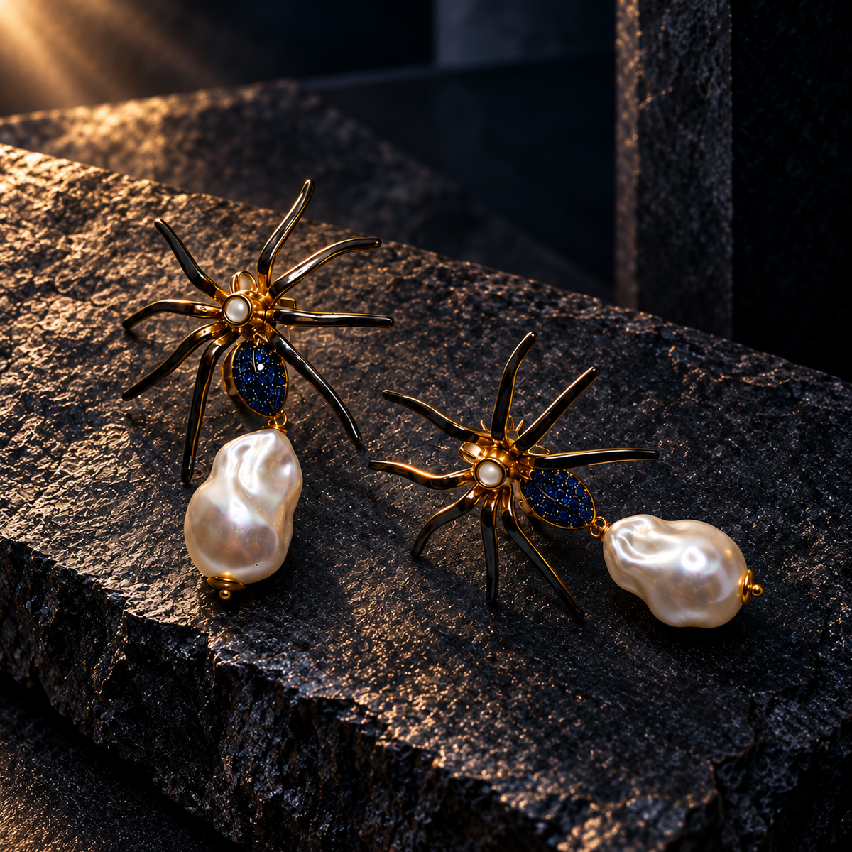 ATRAX — Mother of Pearl Spider Earrings