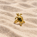 Gaia — Bague Tortue Ajustable en Bronze Plaqué Or