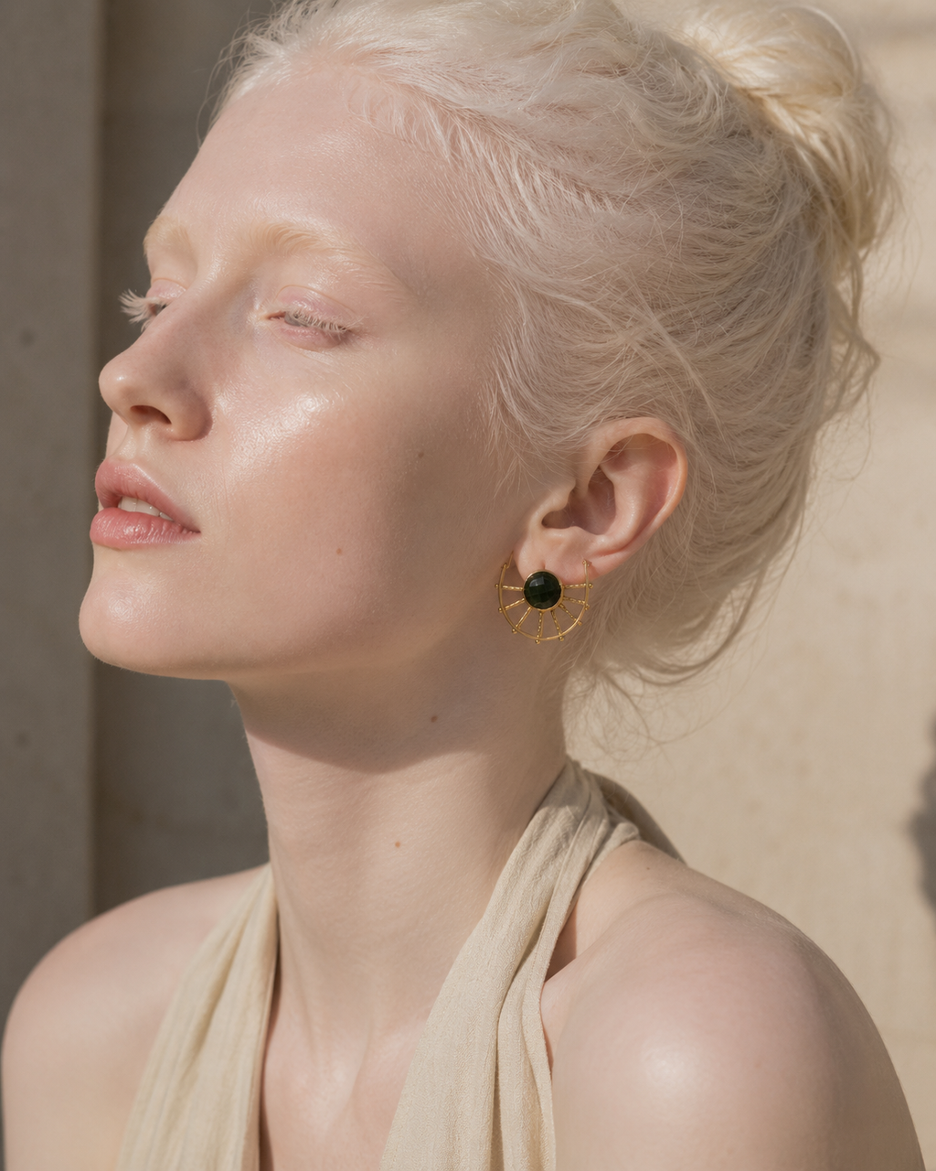 HALO — Green Agate Earrings