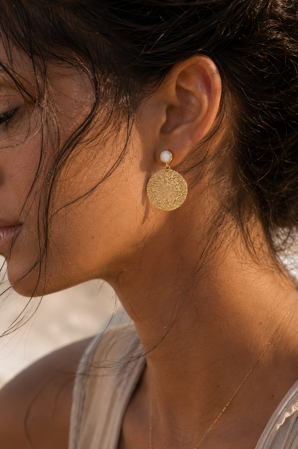 Mandala — Gold Disc Earrings