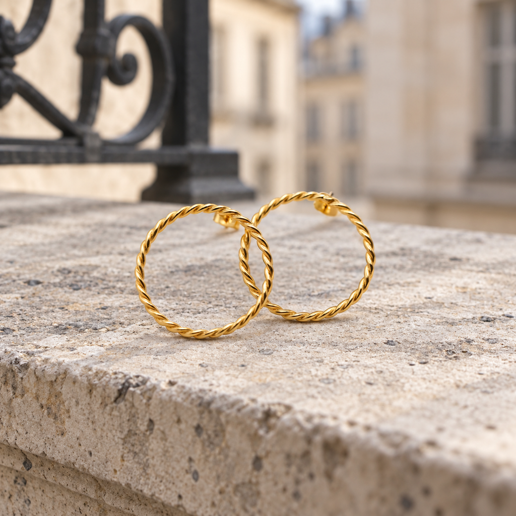Torsade — Boucles d'Oreilles Créoles Torsadées