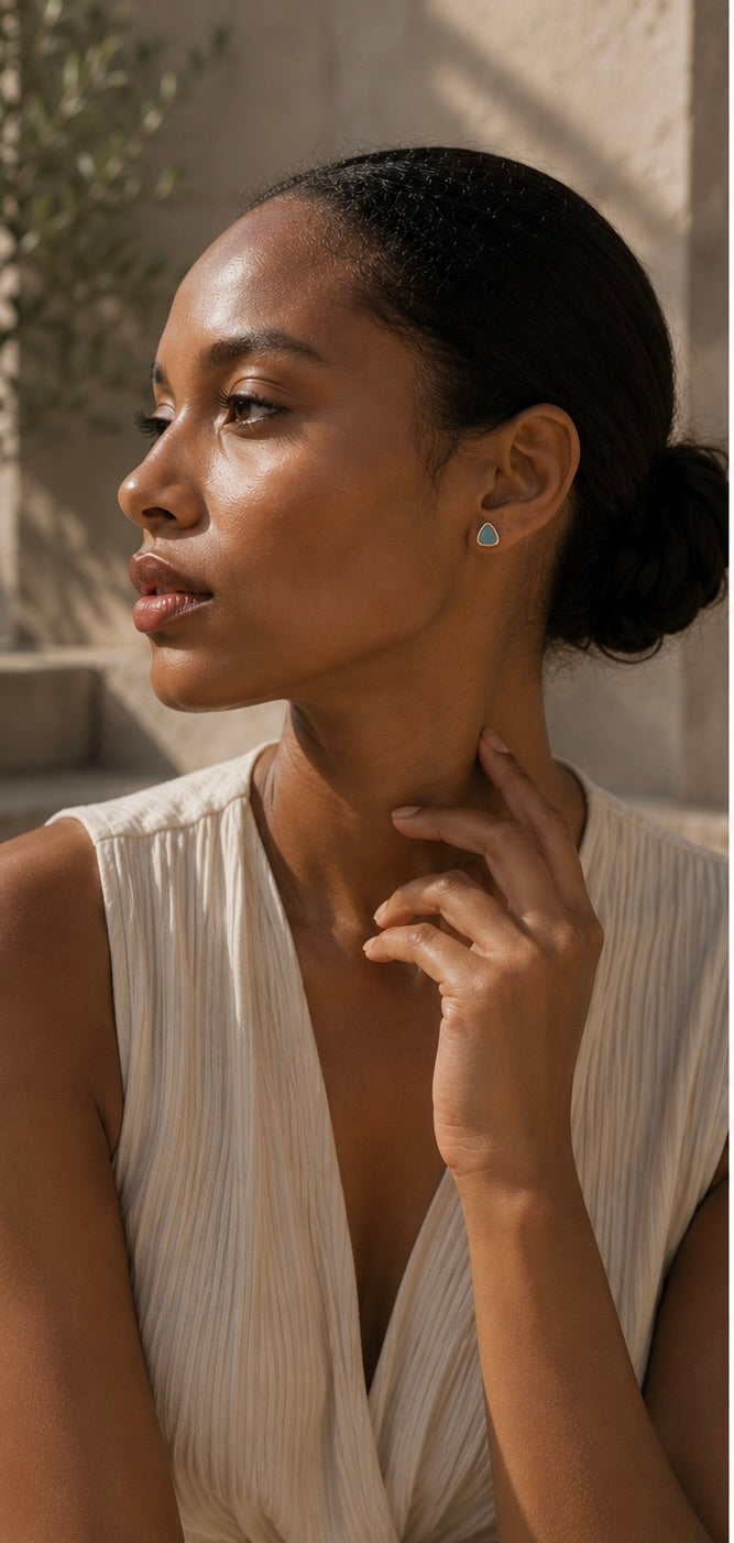 Trilogy — Triangle Quartz Earrings